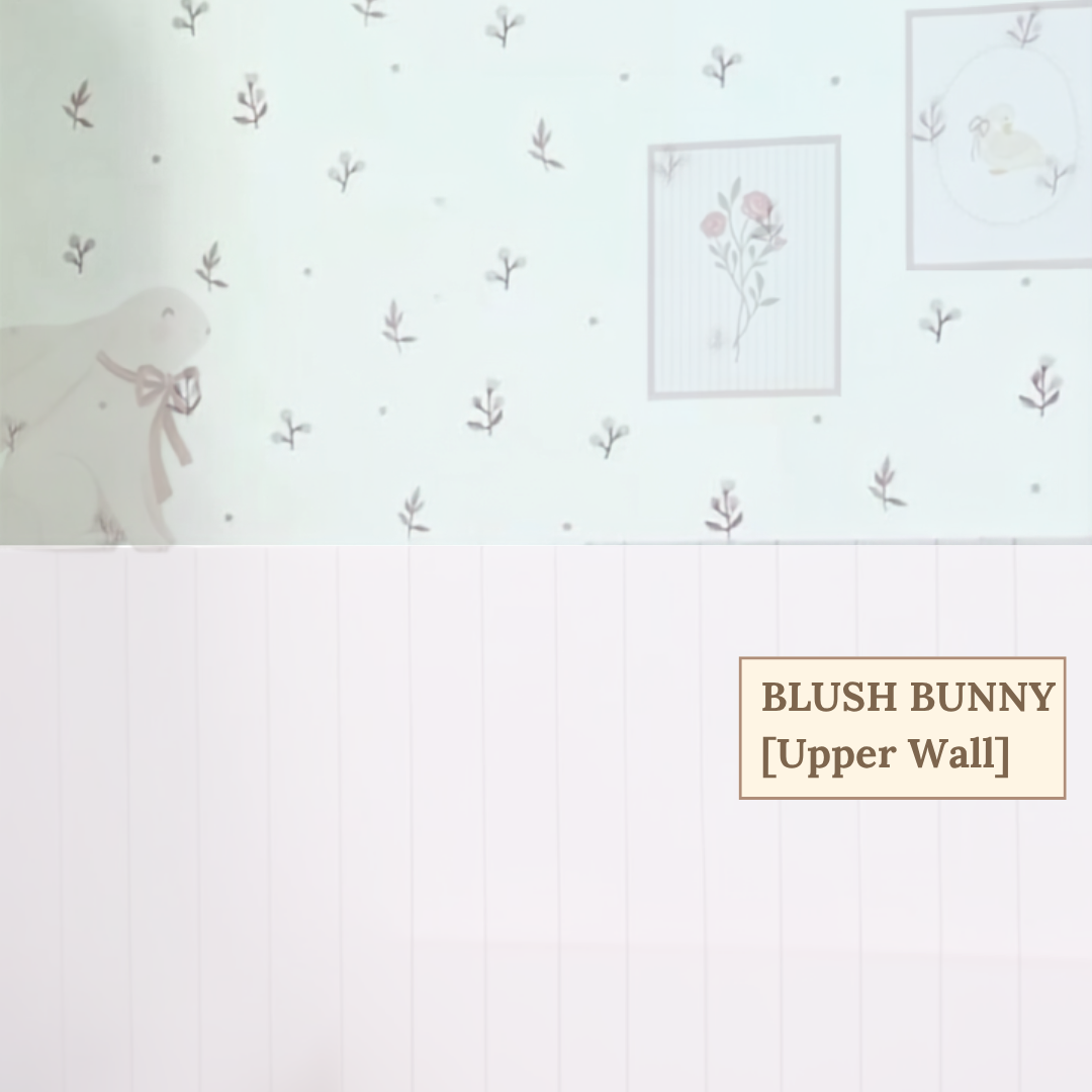 Blush Bunny Rosette With Classic Border Bottom And Upper Sticker[Size:W1.8*H2.5m][Weejoyz]
