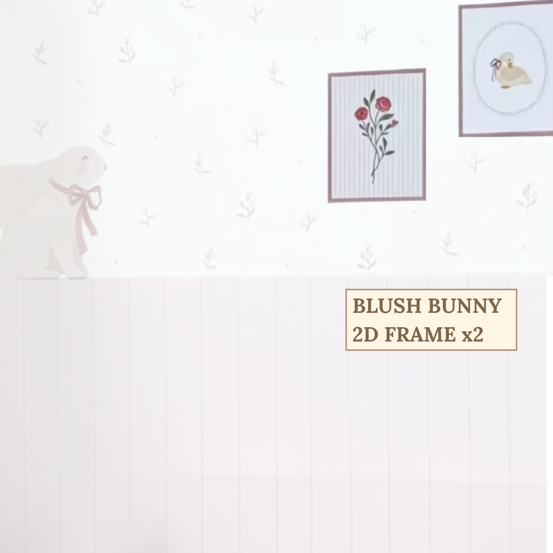 Blush Bunny Rosette With Classic Border Bottom And Upper Sticker[Size:W1.8*H2.5m][Weejoyz]