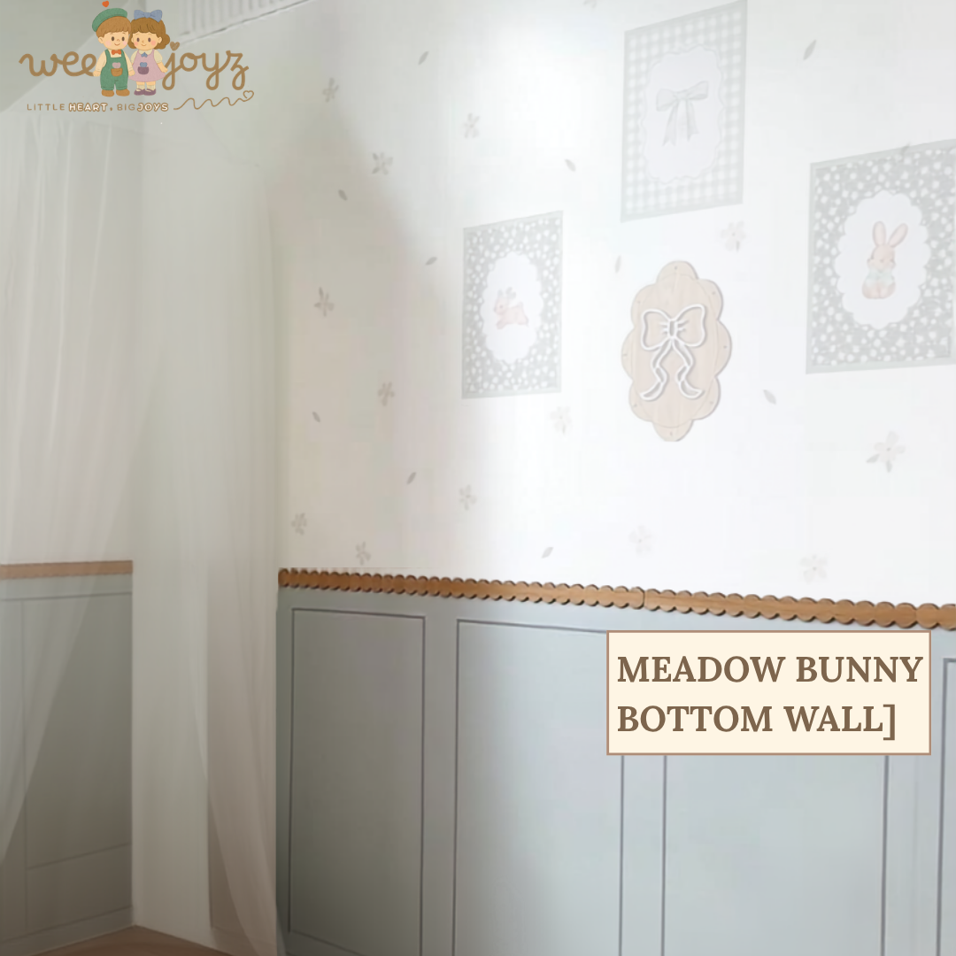 Meadow Bunny With Wooden Classic Border Bottom And Upper Sticker[Size:W1.8*H2.5m][Weejoyz]
