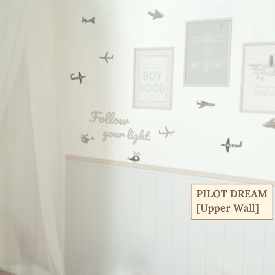 Pilot Dream With Wooden Classic Border Bottom And Upper Sticker[Size:W1.8*H2.5m][Weejoyz]