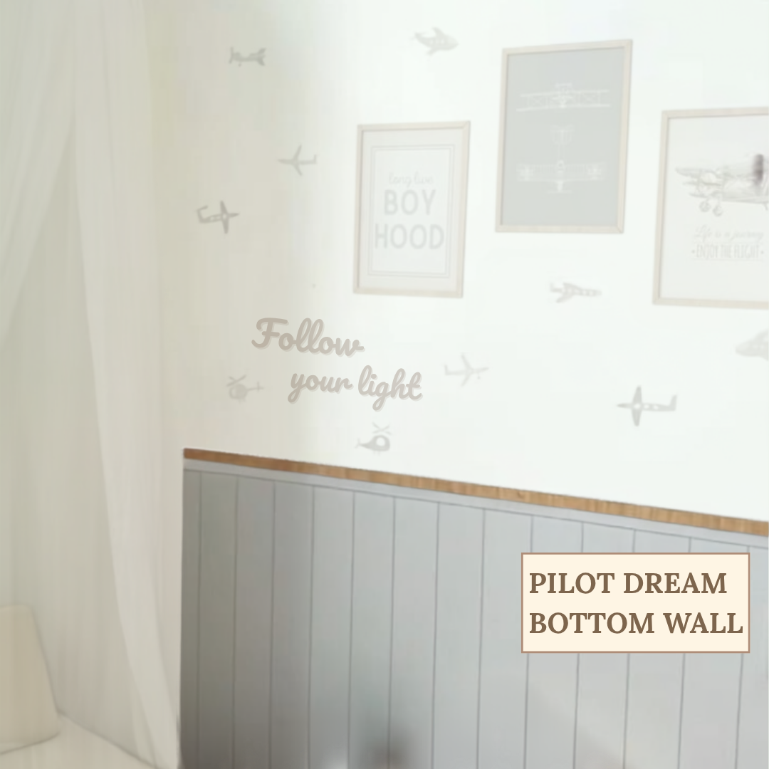 Pilot Dream With Wooden Classic Border Bottom And Upper Sticker[Size:W1.8*H2.5m][Weejoyz]