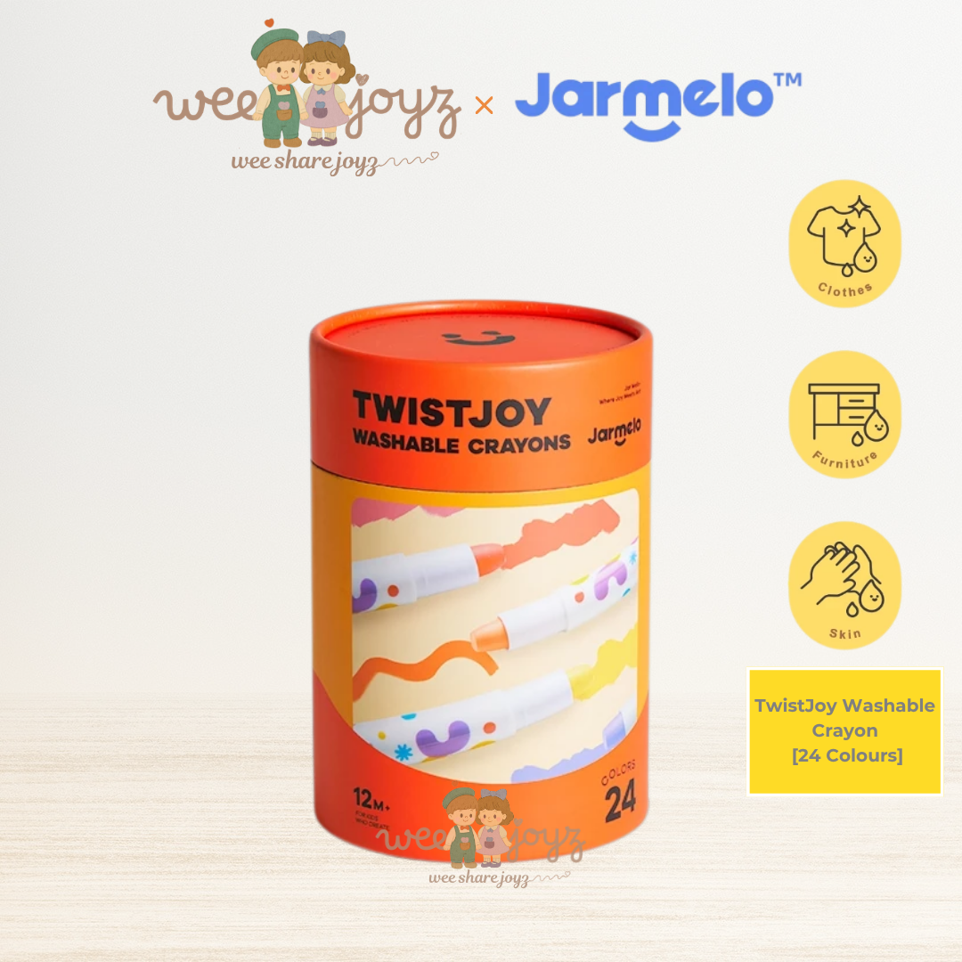 TwistJoy Washable Crayon [24 Colours][JarMelo]x[Weejoyz]