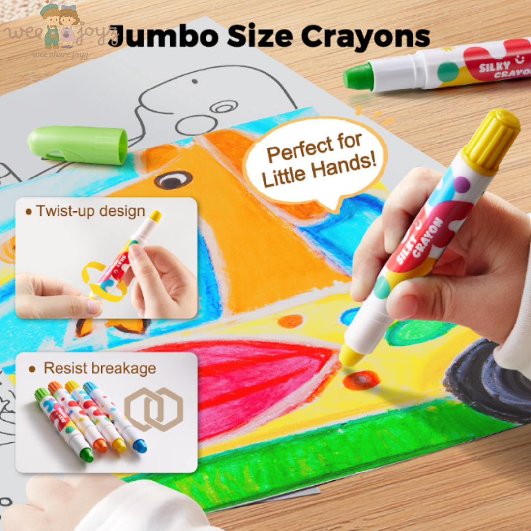 Silky Washable Crayon [6 Colours][JarMelo]x[Weejoyz]