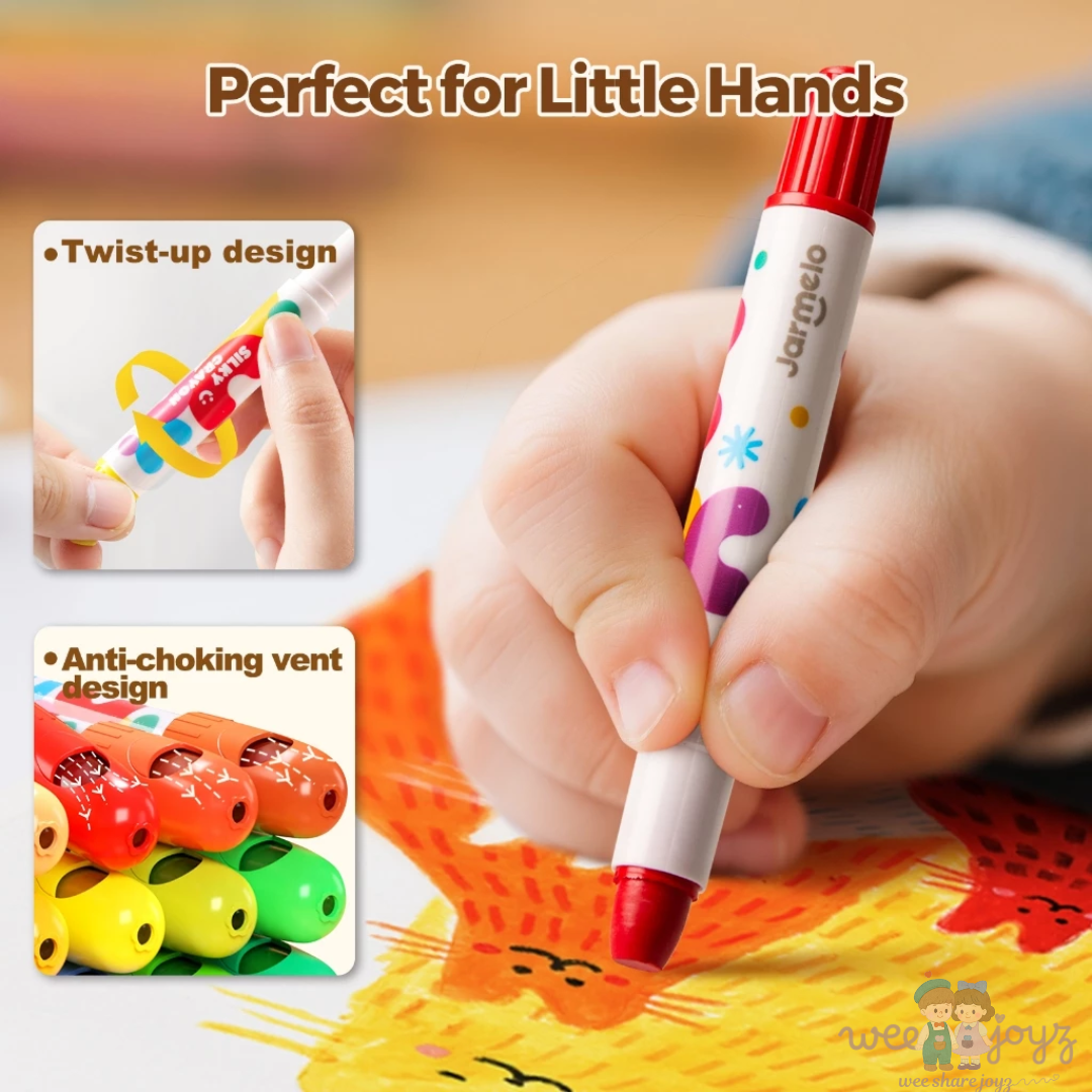 TwistJoy Washable Crayon [24 Colours][JarMelo]x[Weejoyz]