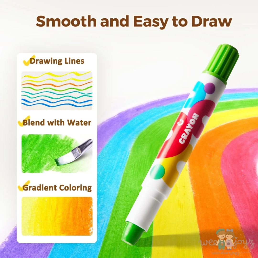 Silky Washable Crayon [6 Colours][JarMelo]x[Weejoyz]