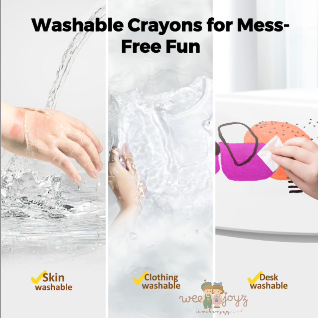 Silky Washable Crayon [6 Colours][JarMelo]x[Weejoyz]