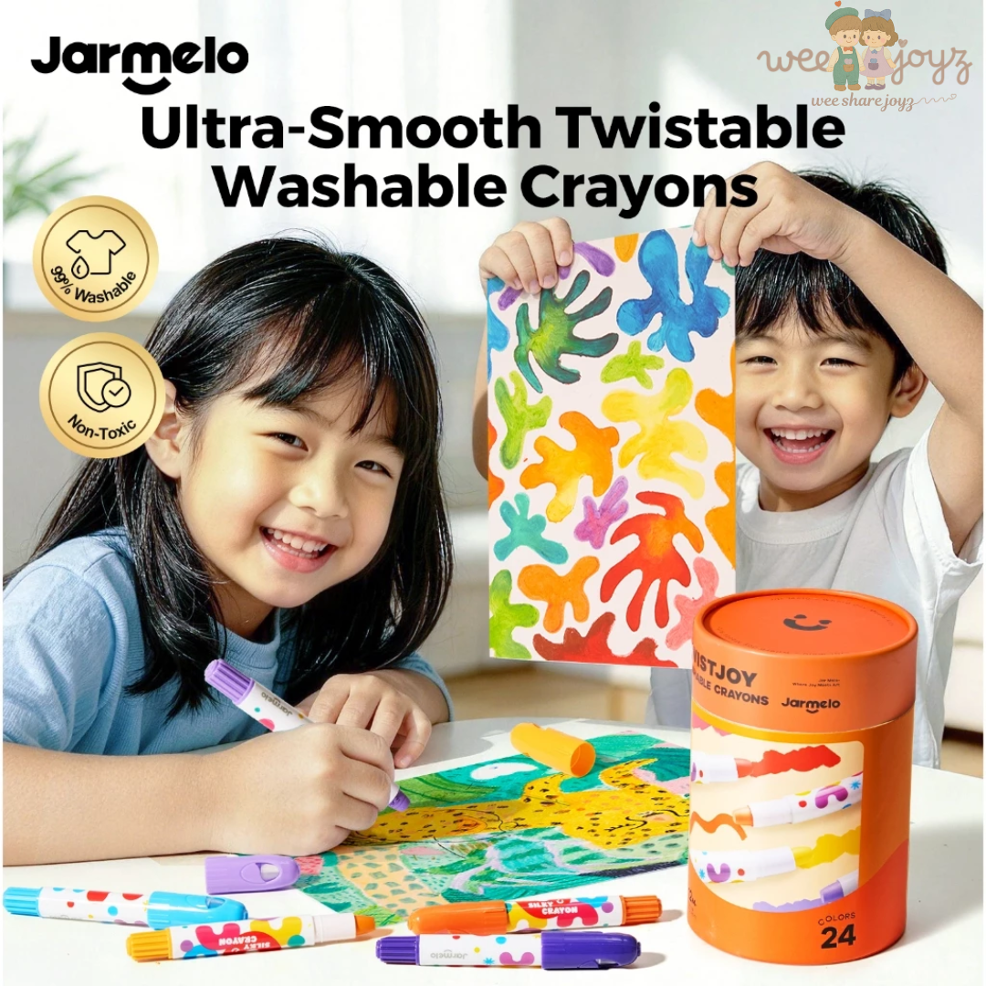 TwistJoy Washable Crayon [24 Colours][JarMelo]x[Weejoyz]