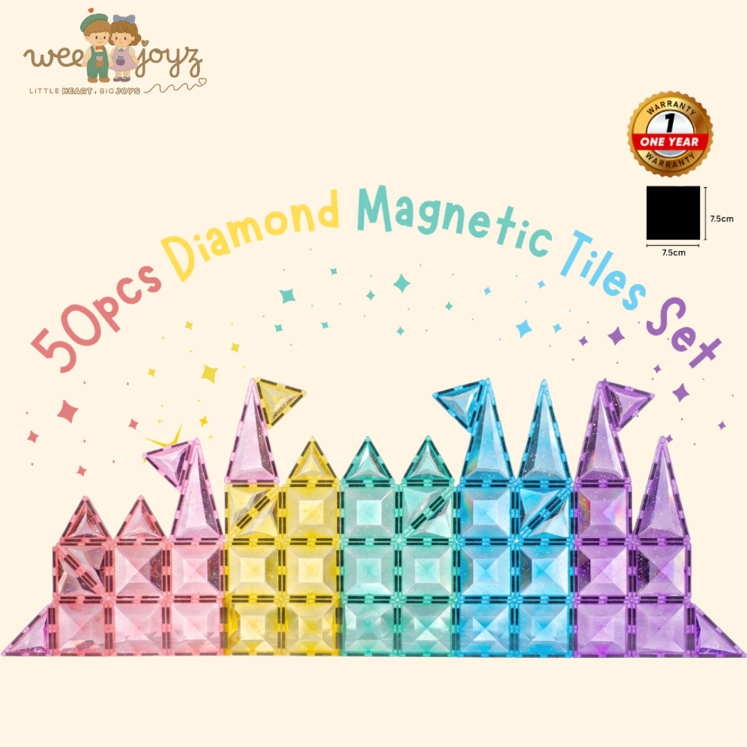 Diamond Magnetic Tiles Set [7.5cm][50pcs][Weejoyz]