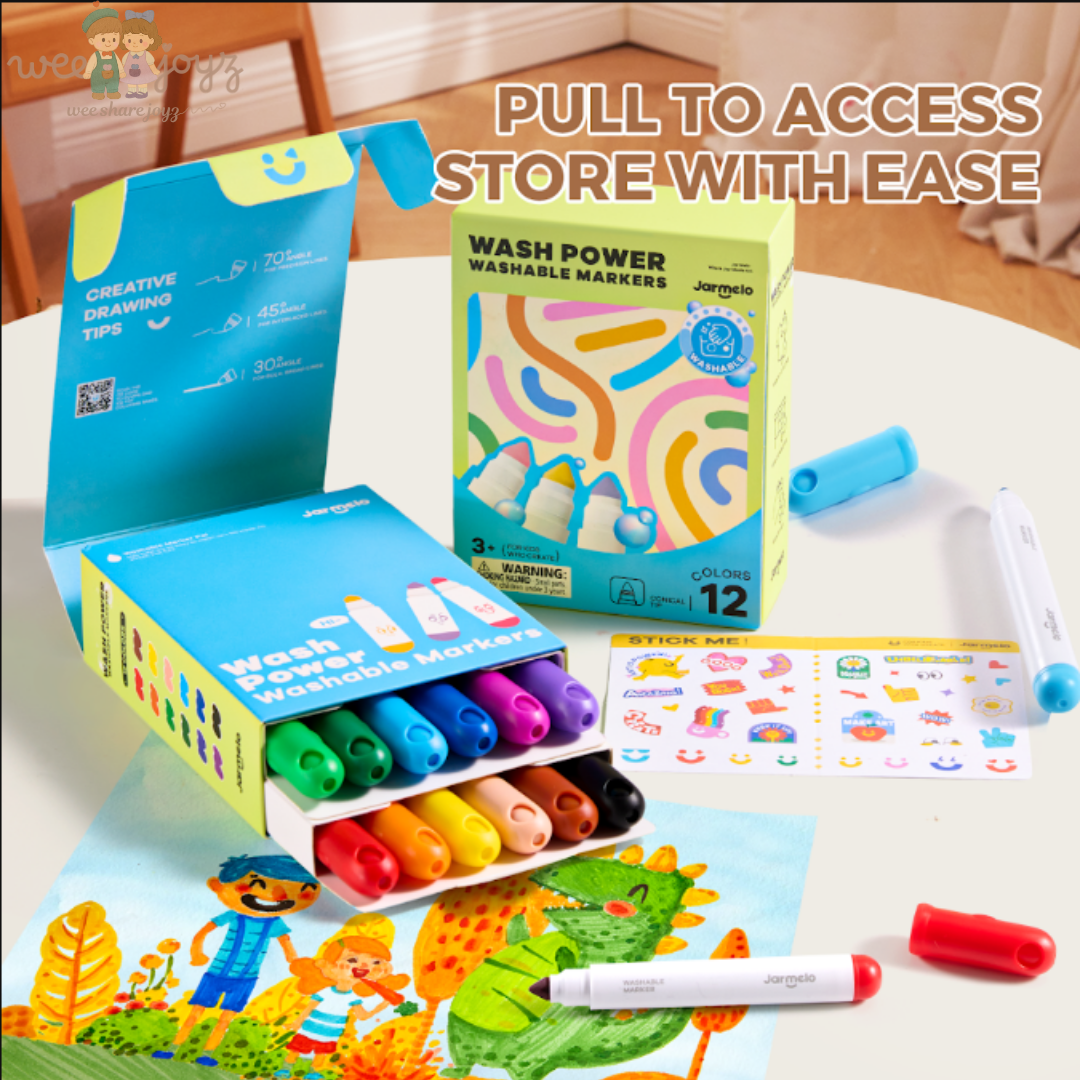 Wash Power Washable Marker [12 Colours][JarMelo]x[Weejoyz]