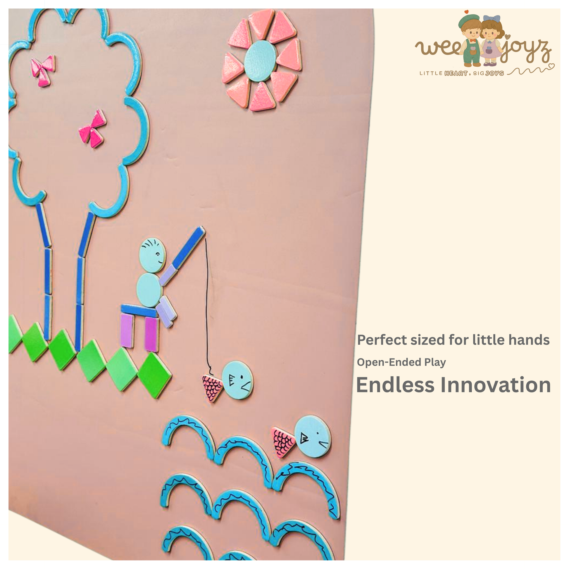 WONDER PREMIUM WOODEN MAG-SHAPE SET [180 PIECES][WEEJOYZ]