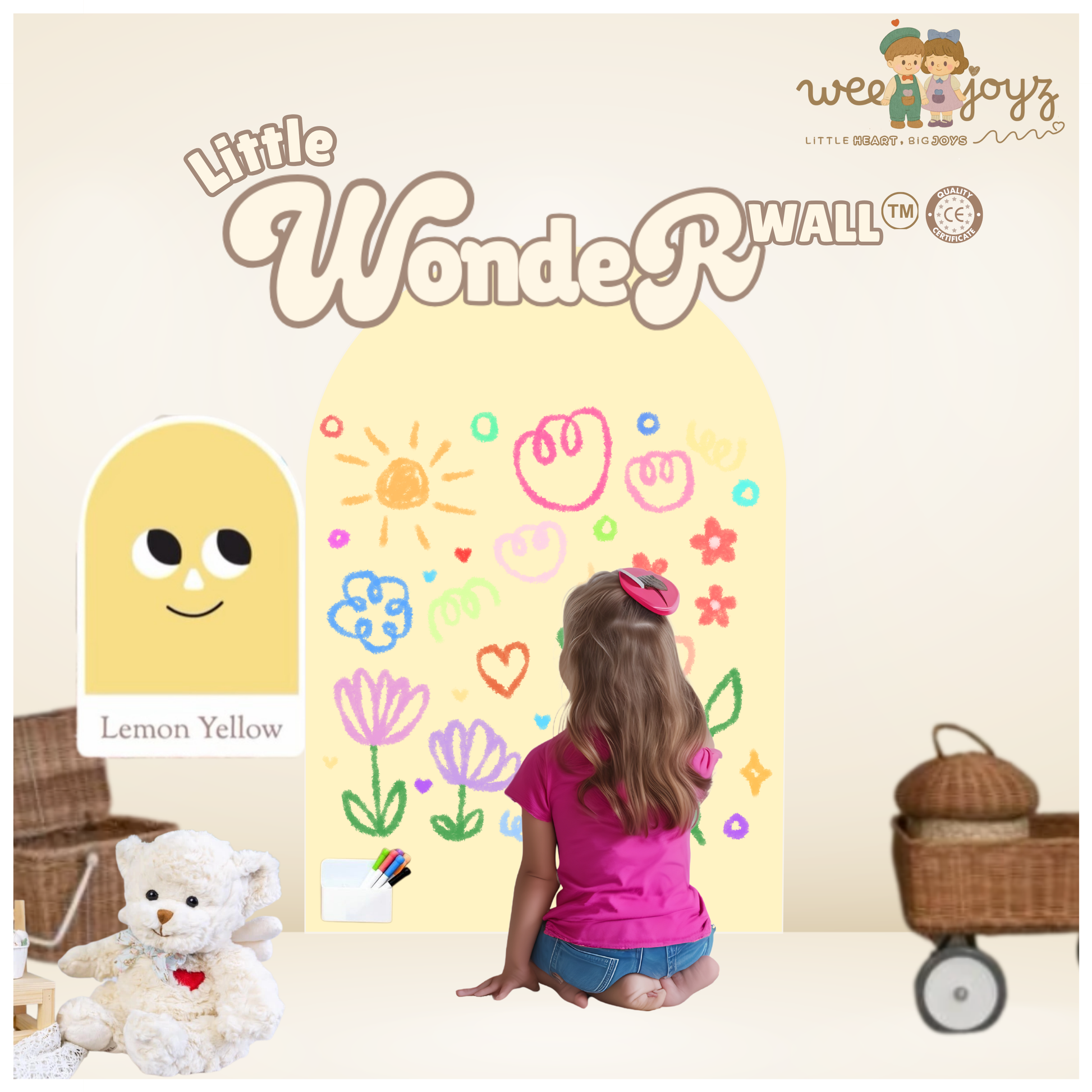 WONDROUS SET[PLAY WALL + DRAWKIT + PREMIUM WOODEN SHAPES][WEEJOYZ]