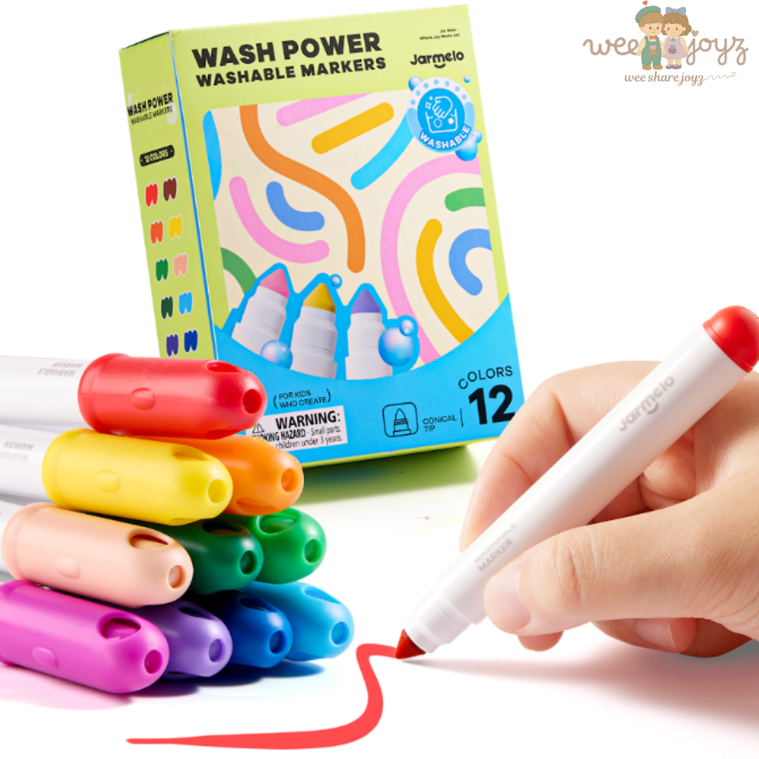 Wash Power Washable Marker [12 Colours][JarMelo]x[Weejoyz]