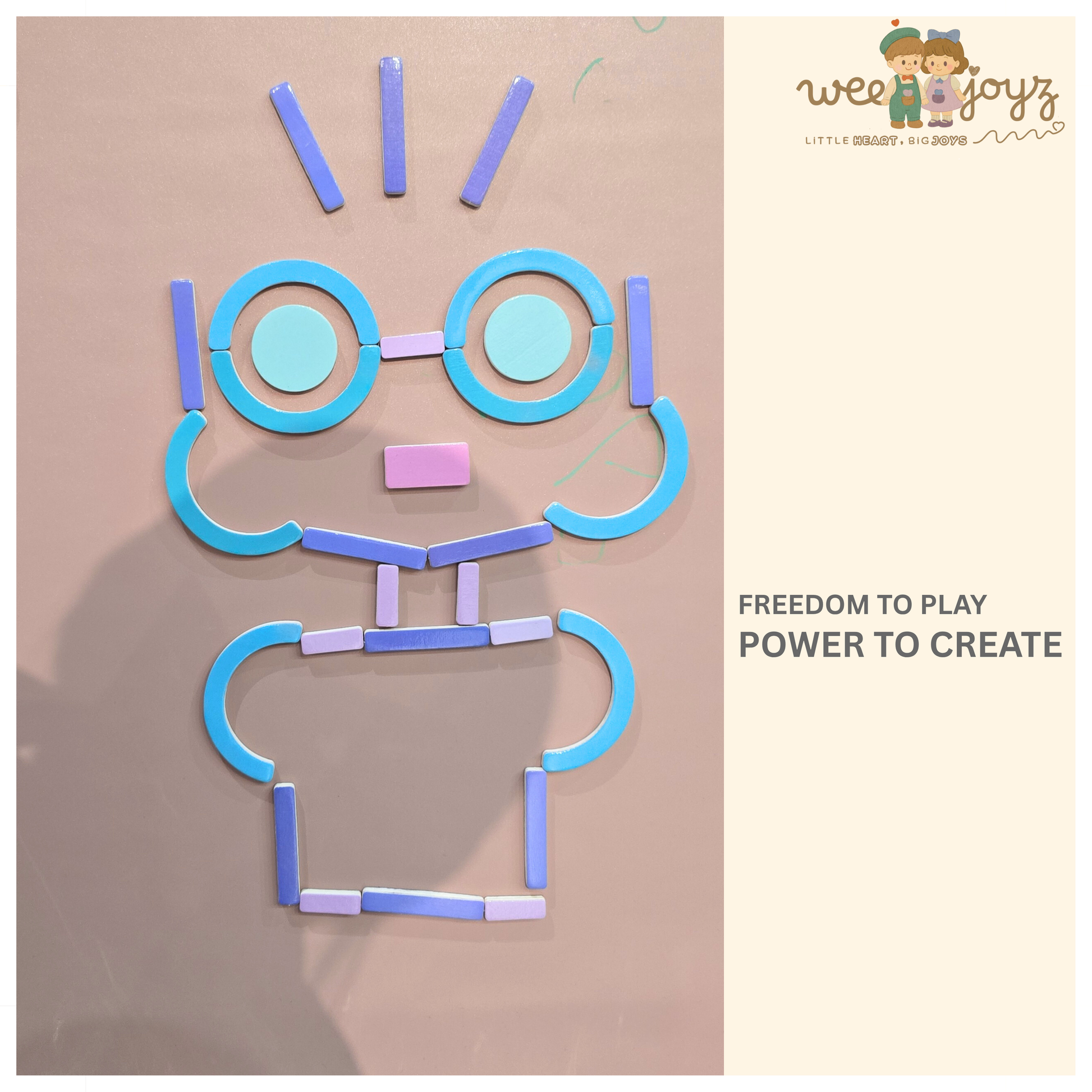 WONDER PREMIUM WOODEN MAG-SHAPE SET [180 PIECES][WEEJOYZ]