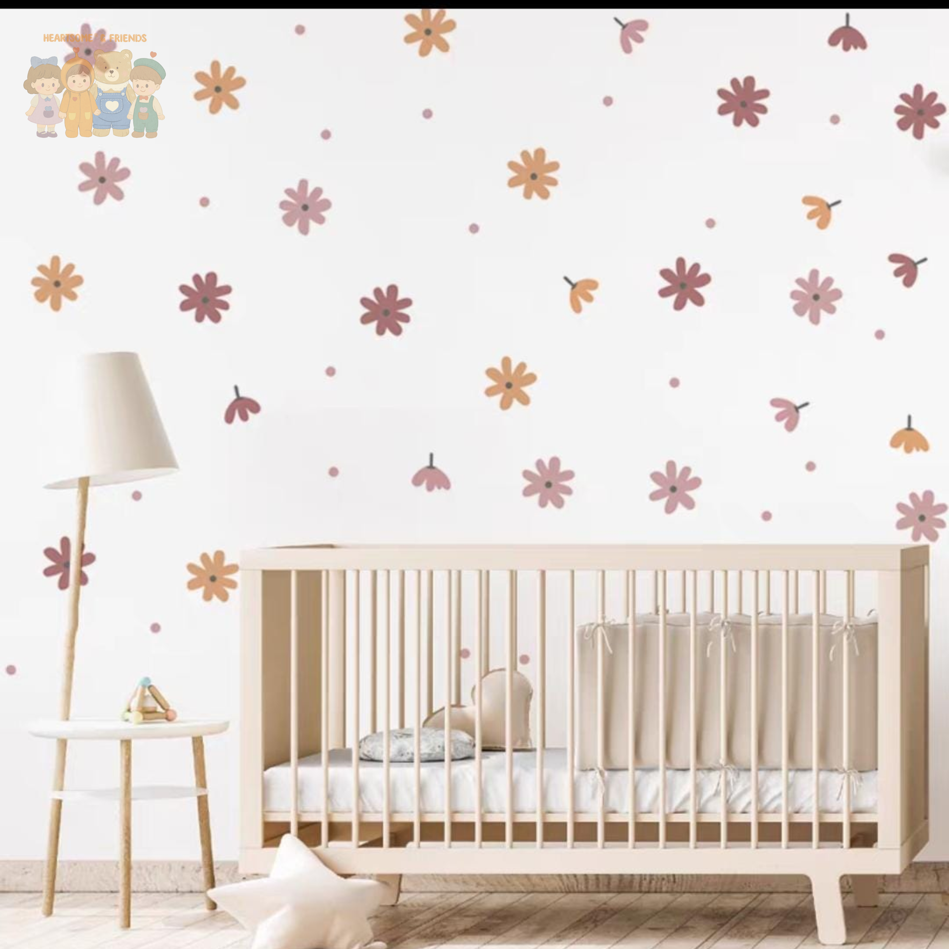 DAISY SCANDINAVIAN WALL STICKER CONTRAST COLOUR STYLE FOR CHILDREN'S ROOM/BEDROOM[WEEJOYZ]