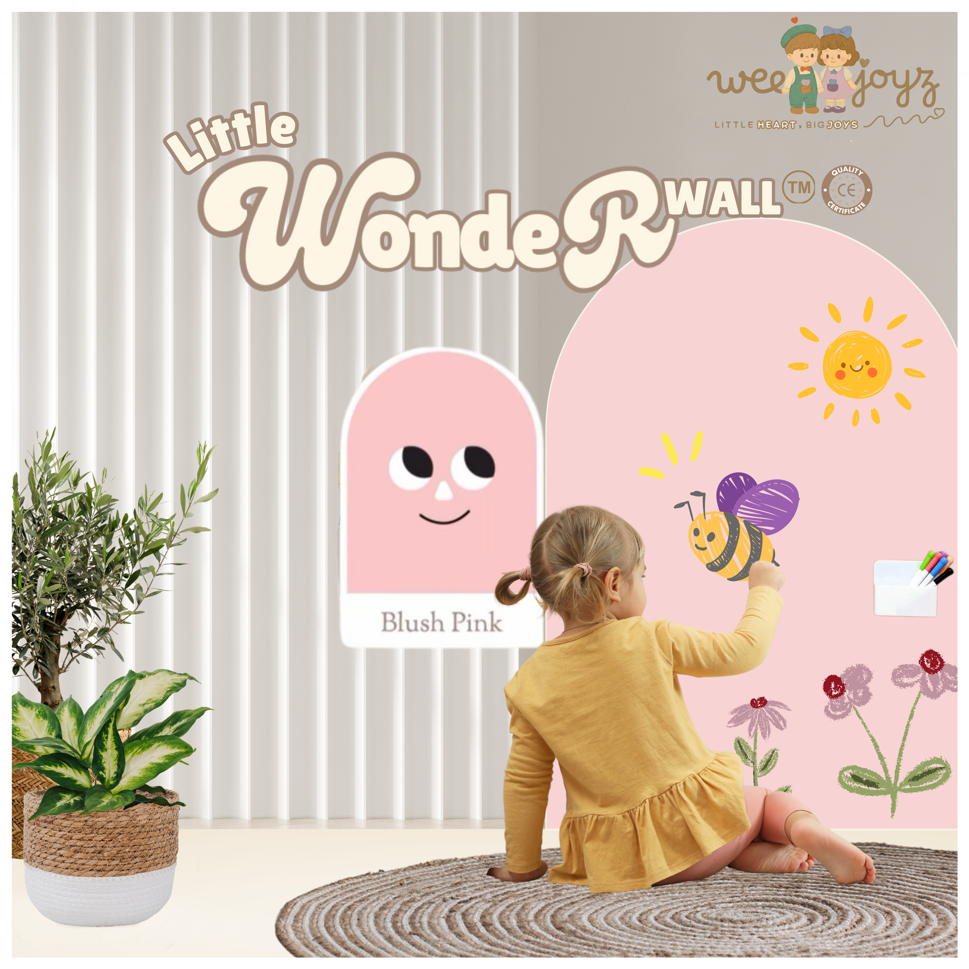 WONDROUS SET[PLAY WALL + DRAWKIT + PREMIUM WOODEN SHAPES][WEEJOYZ]