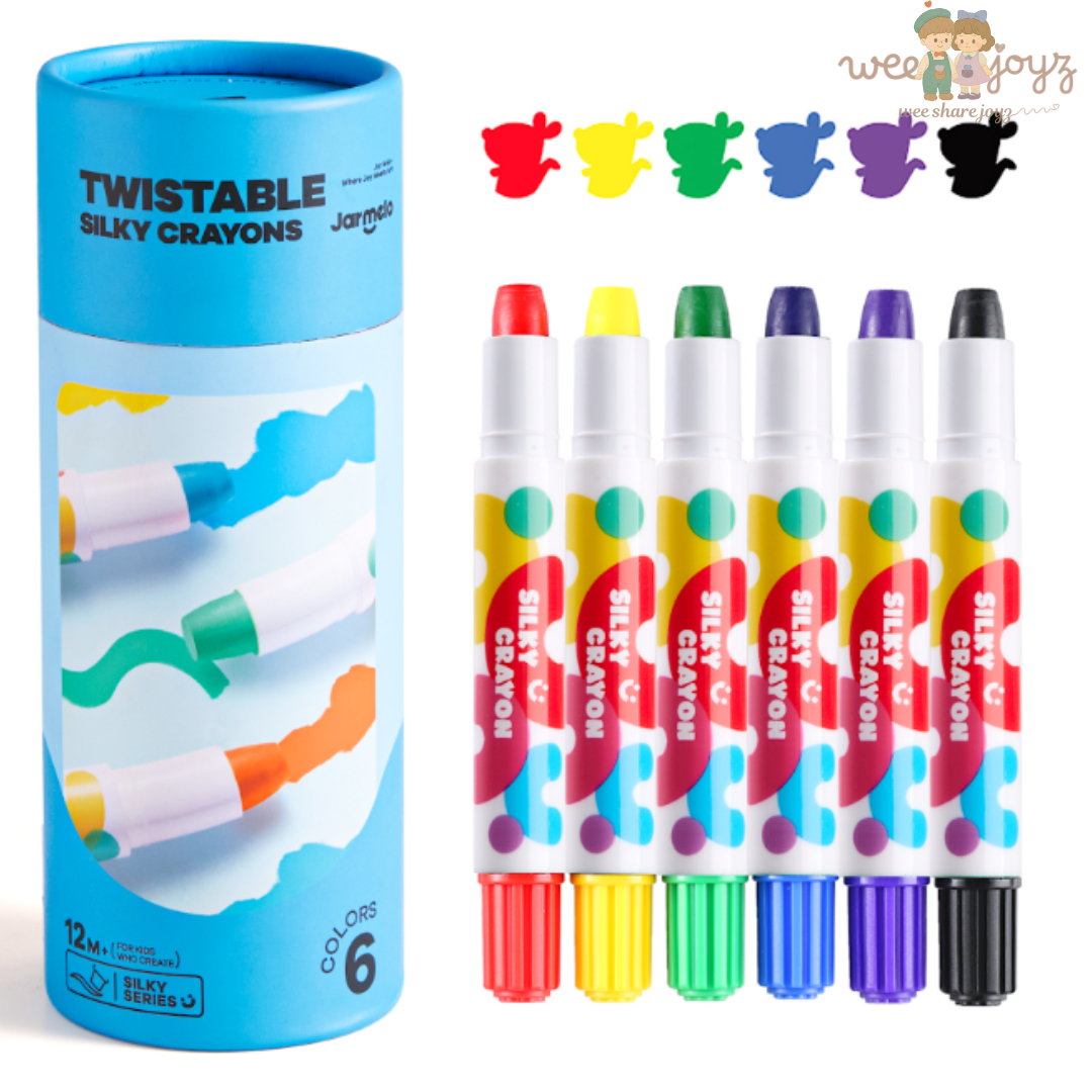 Silky Washable Crayon [6 Colours][JarMelo]x[Weejoyz]