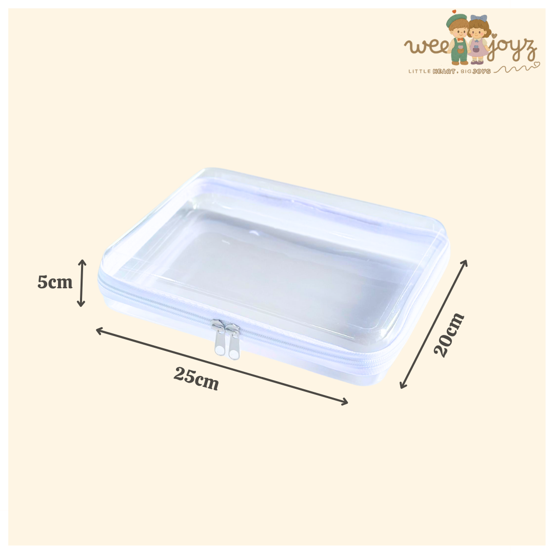Transparent Zipper Hard Storage Bag[25cmx20cm][Weejoyz]
